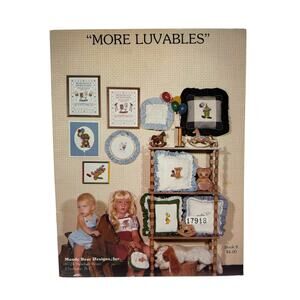 Vintage More Luvables Cross Stitch Design Booklet #8 Kids Baby 1983 Mandy Bear